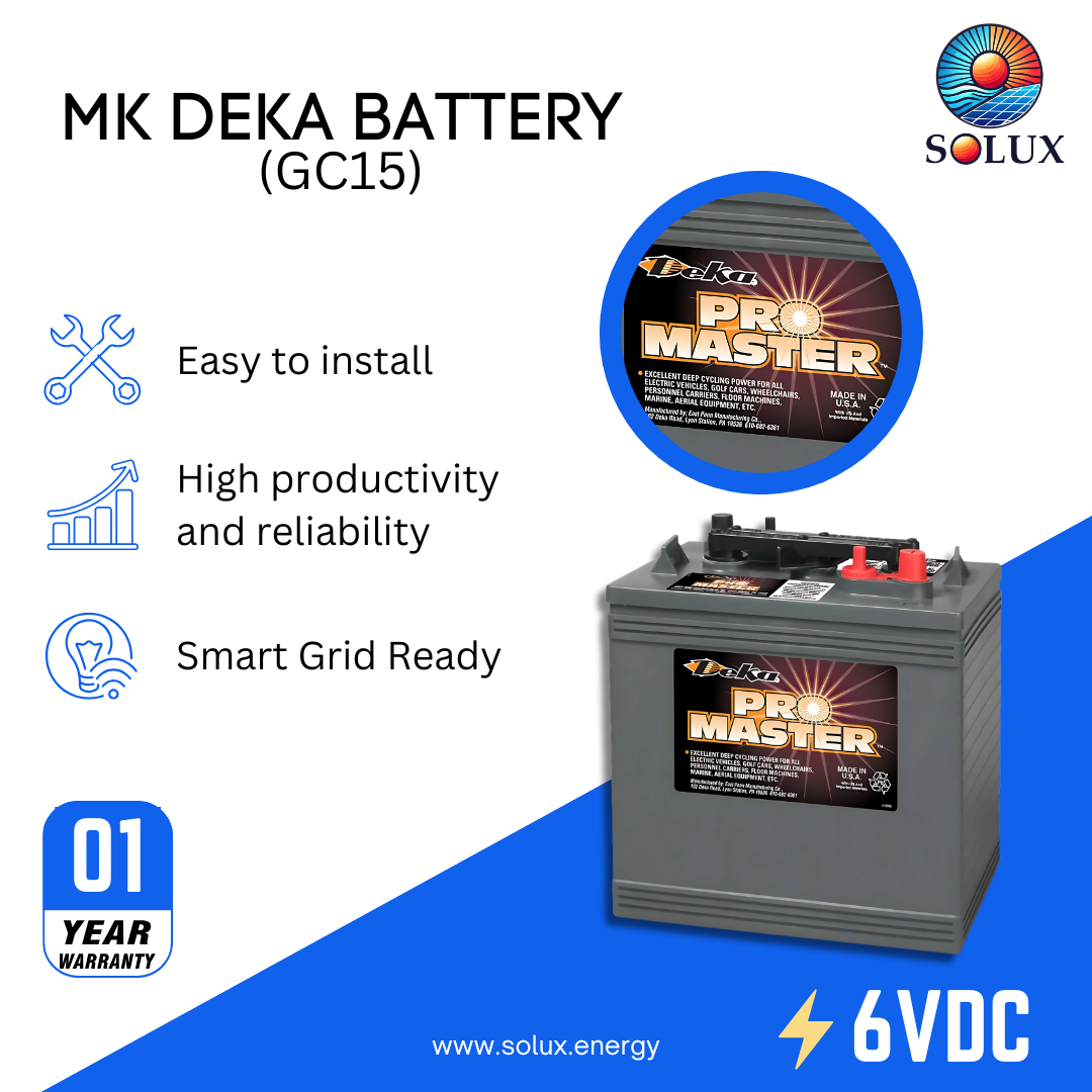 MK Deka GC15 6VDC Flooded Lead-Acid Battery